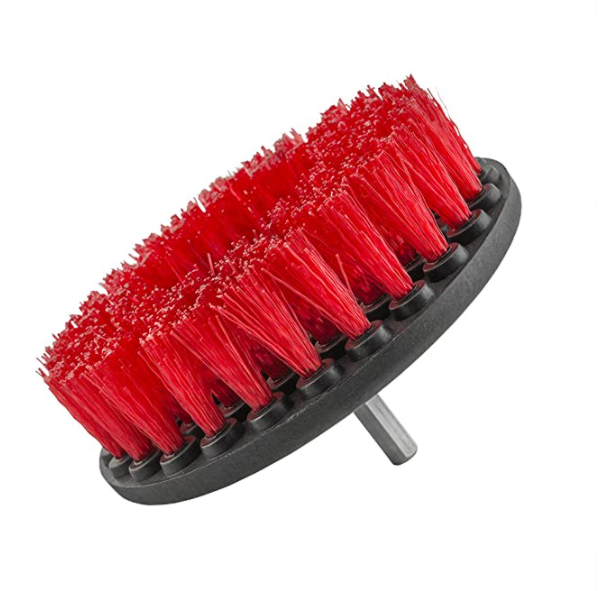Drill Brush Attachment - Stiff grade Red