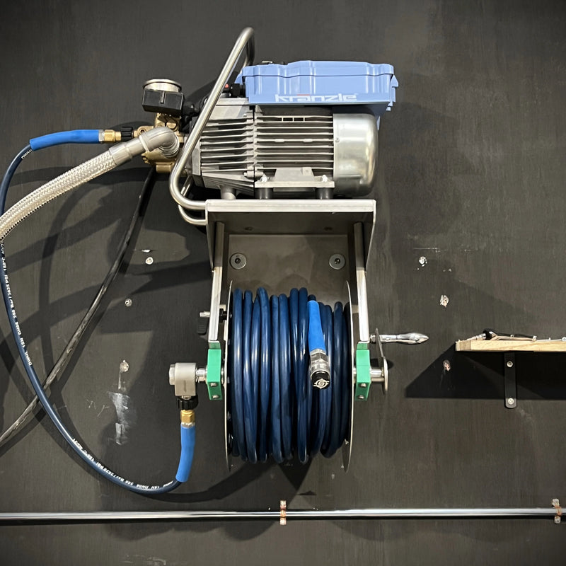 Carscope Stainless Steel Pressure Washer Hose reel & shelf