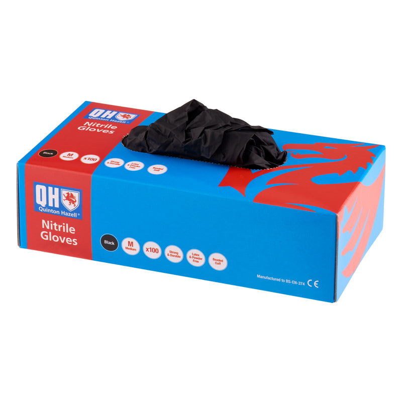 Quinton Hazell Black Nitrile Disposable Gloves (100 Pack)