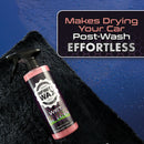 InfiniWax Wet Shine product with a towel and text on a blue background