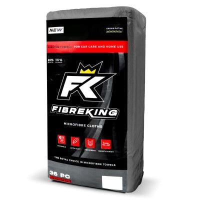 FibreKing Premium Microfibre Cloths Grey - 36 Pack - Infinity Wax