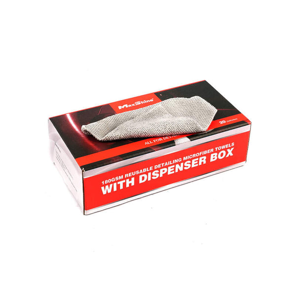 Maxshine 180GSM Reusable Detailing Microfibre Towels with Dispenser Box