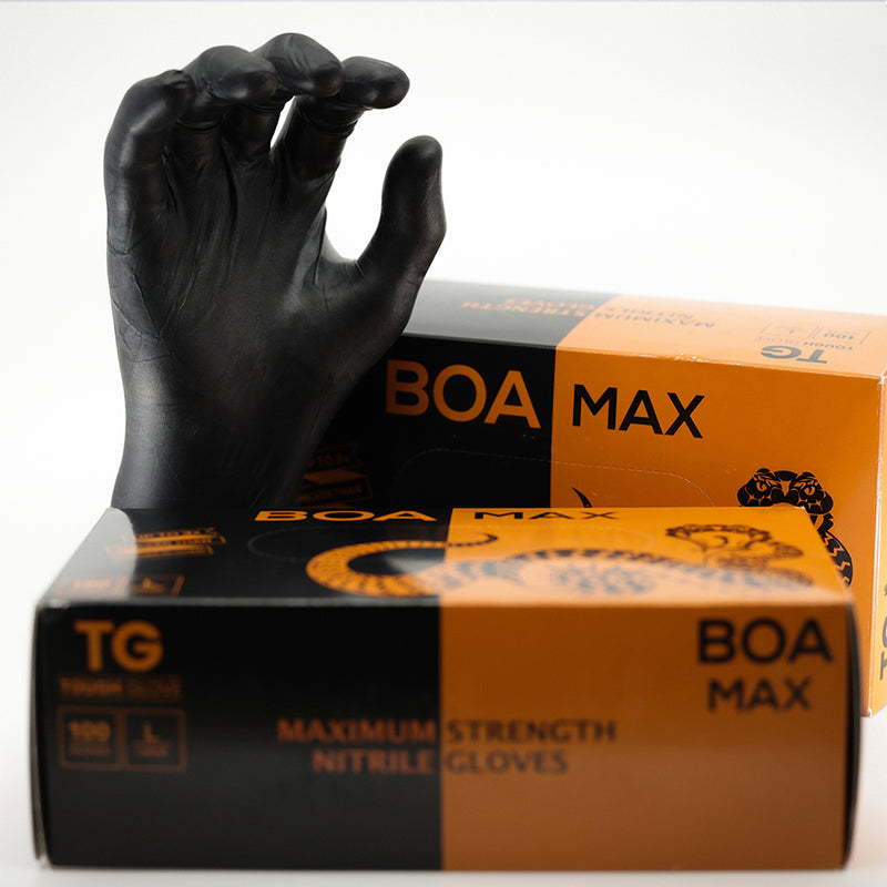 BoldMax Gant jetable Max Grip Nitrile, XL, Noir, 25 Paire/s