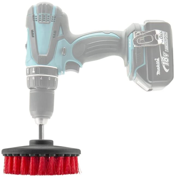 Drill Brush Attachment - Stiff grade Red