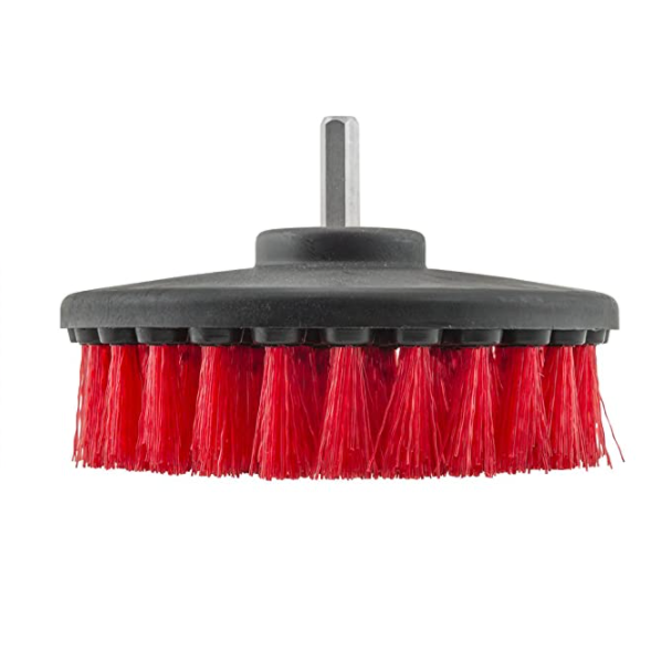 Drill Brush Attachment - Stiff grade Red